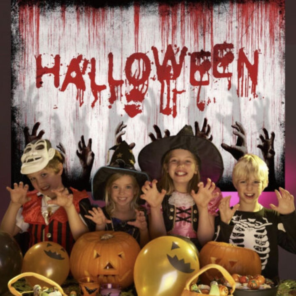 Halloween Scary Bloody Backdrop Decoration Creepy Bloody Fingerprint - Picture 3 of 3